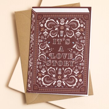 Love Story Novel Greetings Card
