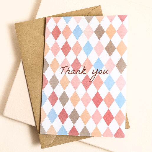 Thank You Diamond Print Greetings Card