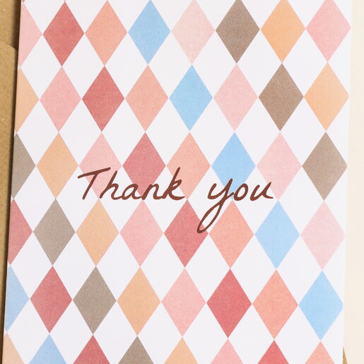Thank You Diamond Print Greetings Card