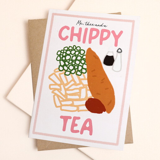 East End Prints Chippy Tea Greetings Card East End Prints Chippy Tea Greetings Card