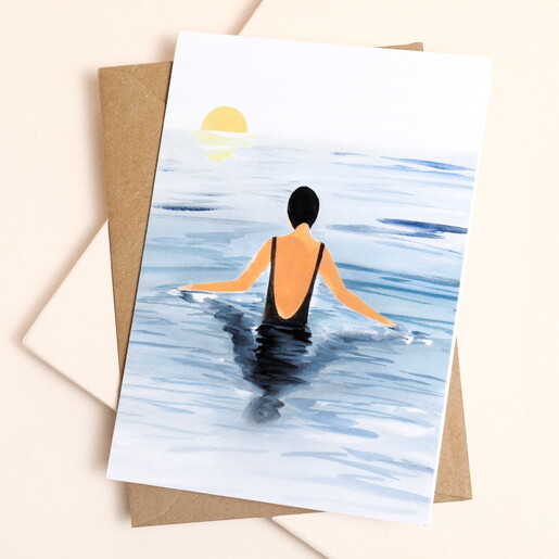 East End Prints Swimmer Greetings Card