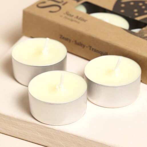 close-up of tealights