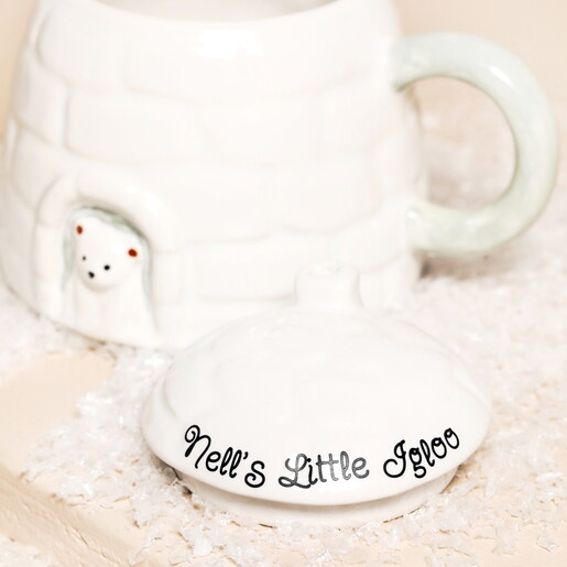 ceramic igloo mug with personalised message