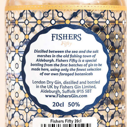 Packaging for 20cl Fishers Fifty Gin