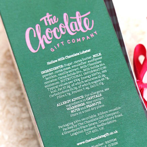 The Chocolate Gift Co Christmas Lobster Chocolate