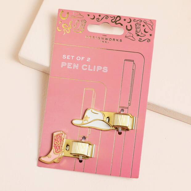 Designworks Cowgirl Hat and Boot Pen Clips Designworks Cowgirl Hat and Boot Pen Clips