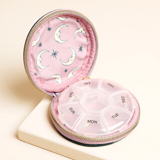 Designworks Vegan Leather Celestial Moon and Stars Pill Case