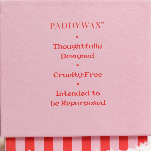 Paddywax Peppermint Cabana Pink Striped Ceramic Candle