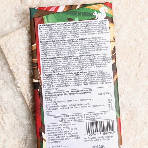 Gnaw Christmas Pudding Milk Chocolate Bar