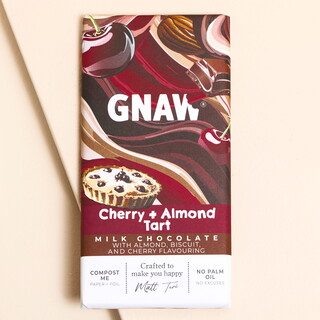 Gnaw Cherry & Almond Tart Milk Chocolate Bar