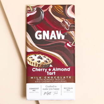 Gnaw Cherry & Almond Tart Milk Chocolate Bar