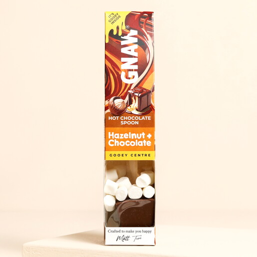 Gnaw Gooey Centre Hazelnut Hot Chocolate Spoon with Marshmallows