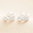 Crystal Infinity Huggie Hoop Earrings in Silver