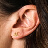 Flying Bird Stud Earrings in Gold