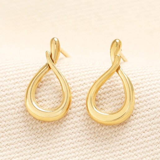 Stainless Steel Infinity Stud Earrings in Gold