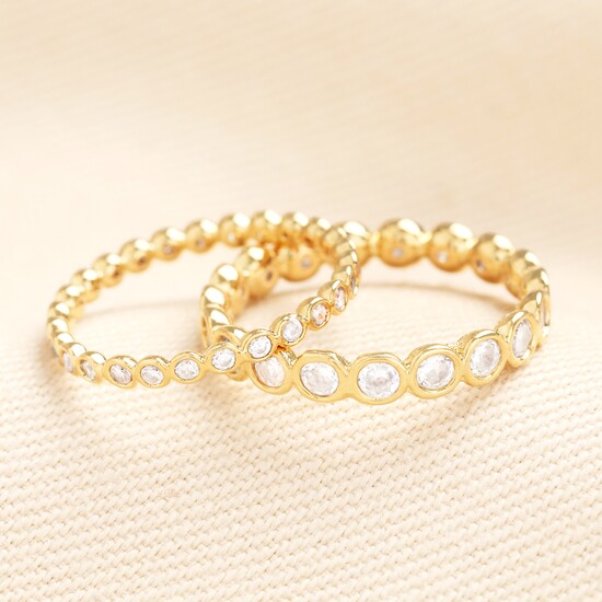 Small Multi-Disc Crystal Ring in Gold S/M