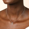 Sterling Silver Interlocking Crystal Heart Pendant Necklace on Model
