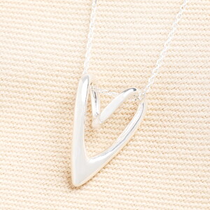 Sterling Silver Looped Large Heart Necklace
