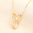 Sterling Silver Looped Large Heart Necklace in Gold