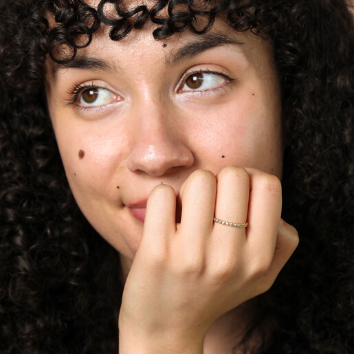 Small Multi-Disc Crystal Ring in Gold on Mode