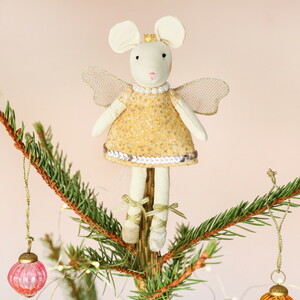 Festive Angel Felt Mouse Tree Topper