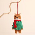 Festive Felt Fox Hanging Decoration