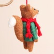 Festive Felt Fox Hanging Decoration