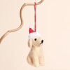 Festive Santa Hat Felt Dog Hanging Decoration