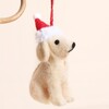 Festive Santa Hat Felt Dog Hanging Decoration
