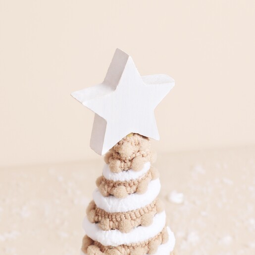 Frosted Gingerbread Small Christmas Tree and Star Decoration close up of star