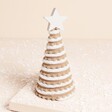 Frosted Gingerbread Small Christmas Tree and Star Decoration on a neutral background