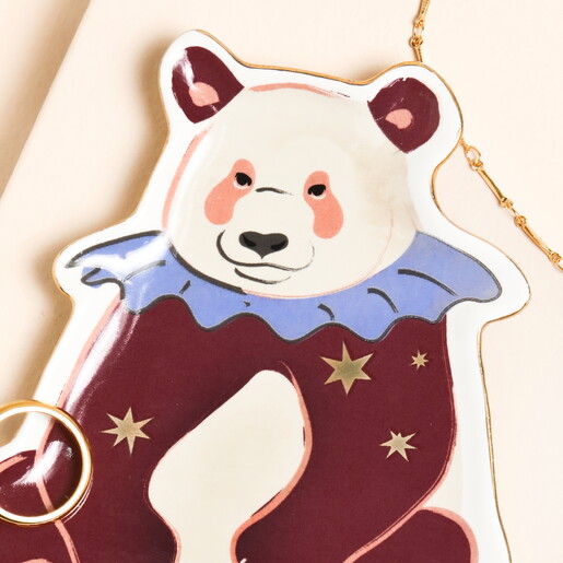 Close Up of Spirit Animal Panda Ceramic Trinket Dish