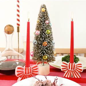 Pink / Red Stripe Bow Candle Holder- Not available to EU countries
