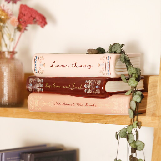 Stack of Books Ceramic Planter