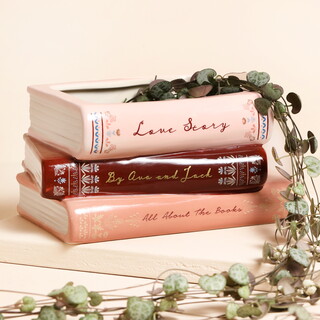 Stack of Books Ceramic Planter