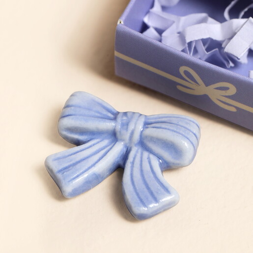 Tiny Matchbox Ceramic Bow Token