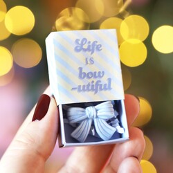 Tiny Matchbox Ceramic Bow Token