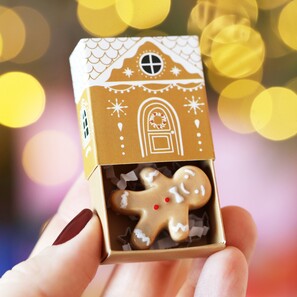 Tiny Matchbox Ceramic Gingerbread Man Token