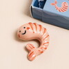 Tiny Matchbox Ceramic Shrimp Token
