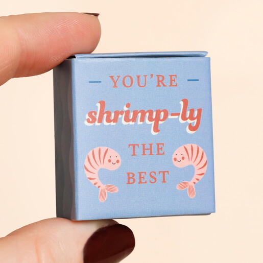 Tiny Matchbox Ceramic Shrimp TokenTiny Matchbox Ceramic Shrimp Token