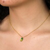 Enamel Green Pickle Pendant Necklace in Gold