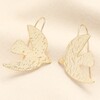 Hammered Dove Drop Earrings in Gold