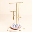 Metal Jewellery Stand with Wildflower Print Ceramic Base