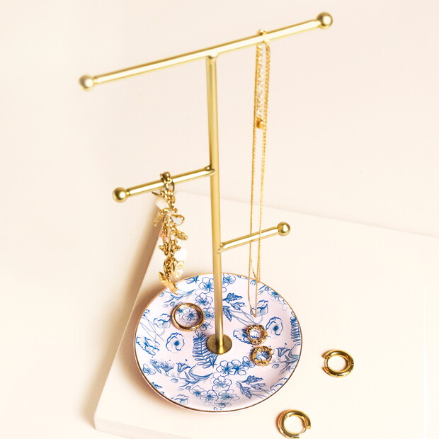 Blue Wildflower Jewellery Stand Blue Wildflower Jewellery Stand