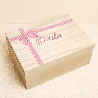 Personalised Bow Wooden Christmas Eve Box
