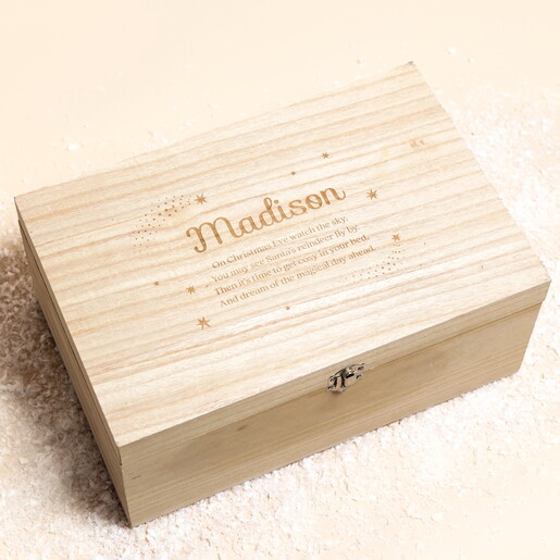 outside of Personalised Small Christmas Eve Box