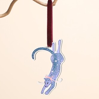 Wooden Leopard Spirit Animal Hanging Decoration