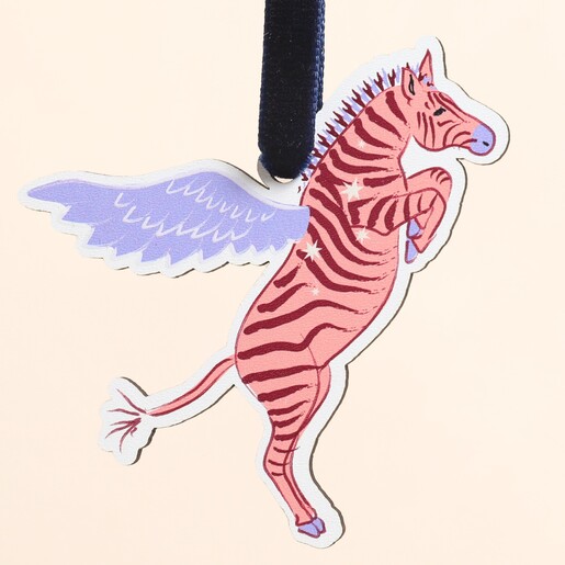 Wooden Zebra Spirit Animal Hanging Decoration
