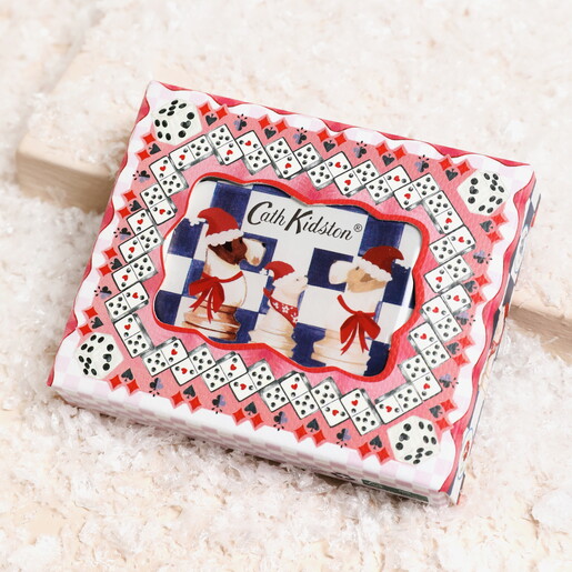 Packaging for the Heathcote & Ivory The Christmas Journey Mirror Compact Eggnog Lip Balm