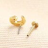 Close of of back of Crystal Star and Moon Piercing Earring in Silver